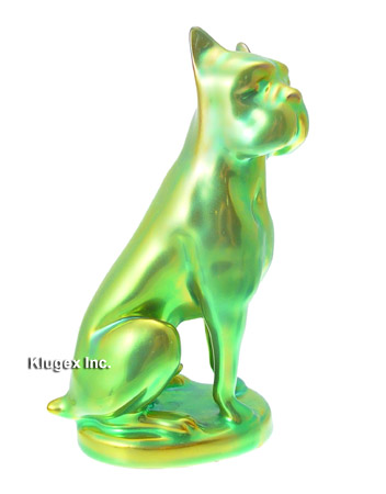 Zsolnay Eosin Boxer Dog Figurine