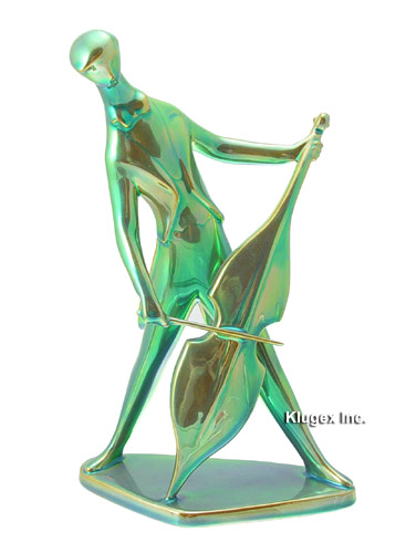 Zsolnay Green Eosin Deco Cello Player