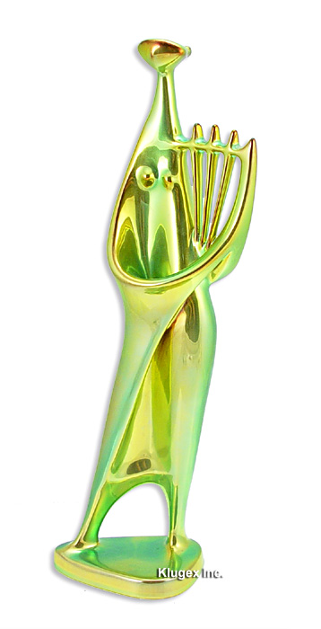 Large Zsolnay Eosin Deco Harpist Figurine