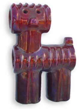 Zsolnay Red Eosin Deco Dog