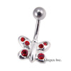 Ezüst Piercing Cirkóniával - Pillangó