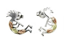 Black Hills Sterling Ezüst és 12K Arany Kokopelli Fülbevaló