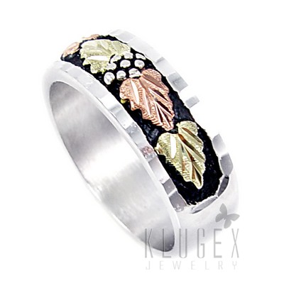 Black Hills Sterling Ezüst & 12K Arany Karika Gyűrű 67