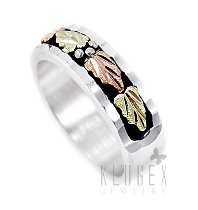 Black Hills Sterling Ezüst & 12K Arany Karika Gyűrű 62
