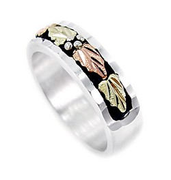 Black Hills Sterling Ezüst & 12K Arany Karika Gyűrű 62