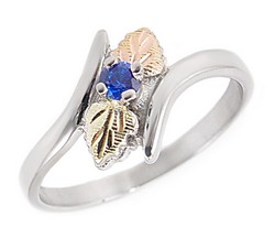 Black Hills Sterling Ezüst & 12K Arany Gyűrű Kék Zafír Drágakővel 57