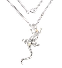 Black Hills Sterling Ezüst & 12K Arany Gyík Medál