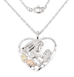 Black Hills Sterling Ezüst & 12K Arany Anya Gyermekével Medál