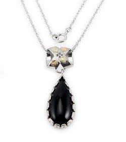 Black Hills Sterling Ezüst & 12K Arany Medál Ónix Drágakővel