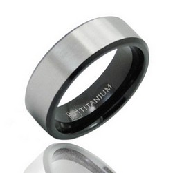 Fekete Titánium Karika Gyűrű 59