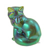 Zsolnay Eosin Sitting Fox Figurine