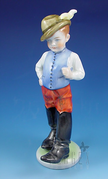 Vintage Herend Boy Figurine in Big Boot