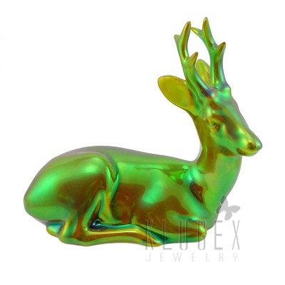Zsolnay Eosin Resting Deer Figurine