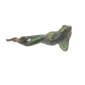Miniature Solid Bronze Frog Figurine – Vintage