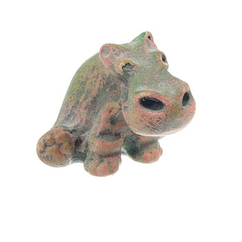 Miniature Solid Bronze Hippo Hippopotamus Figurine