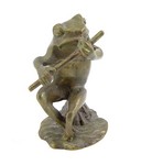 Mini Solid Bronze Frog Figurine
