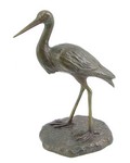 Solid Bronze Stork Figurine