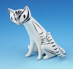 Vintage Hollohaza Deco Cat Figurine