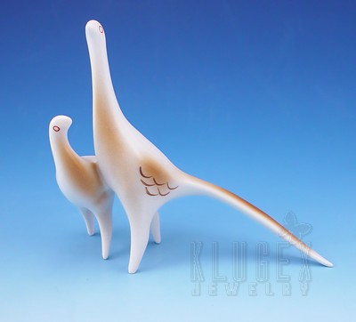 Vintage Hollohaza Pair of Birds Figurine